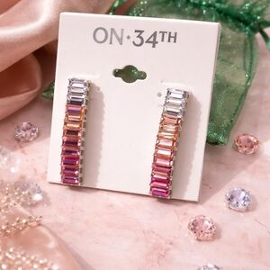 ✨ ON 34TH Pink Ombre Crystal Hoop Earrings